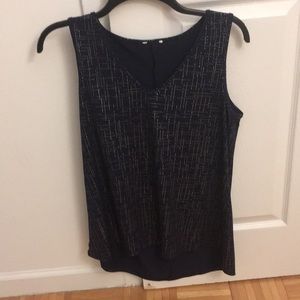 Dark blue and silver textured tunic size M